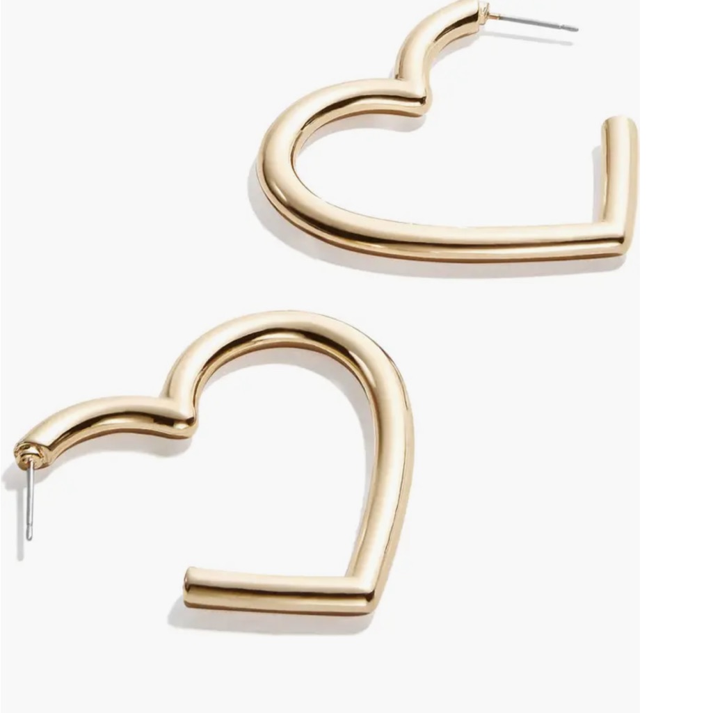 Reva Heart Hoop Earrings Baublebar Nwot